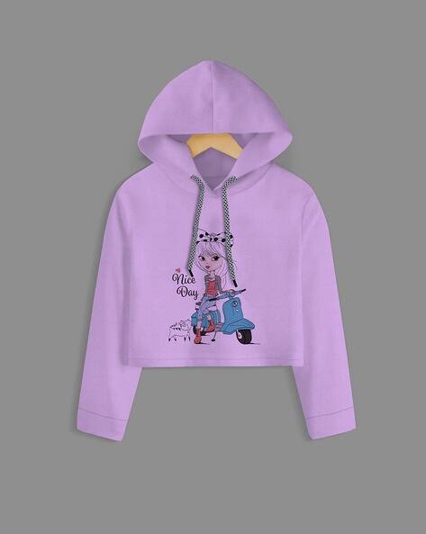 Buy Purple Sweatshirts Hoodie for Girls by TOPTUDE Online