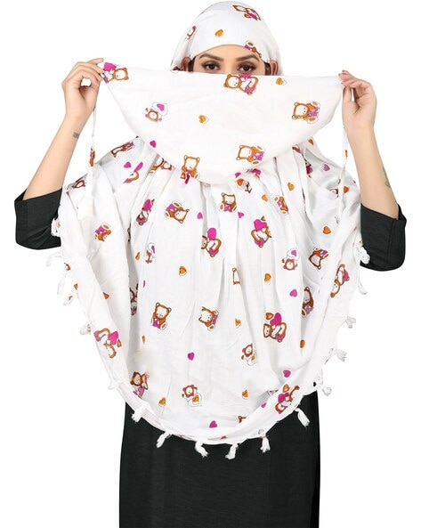 Women Printed Scarf with Tassels Price in India