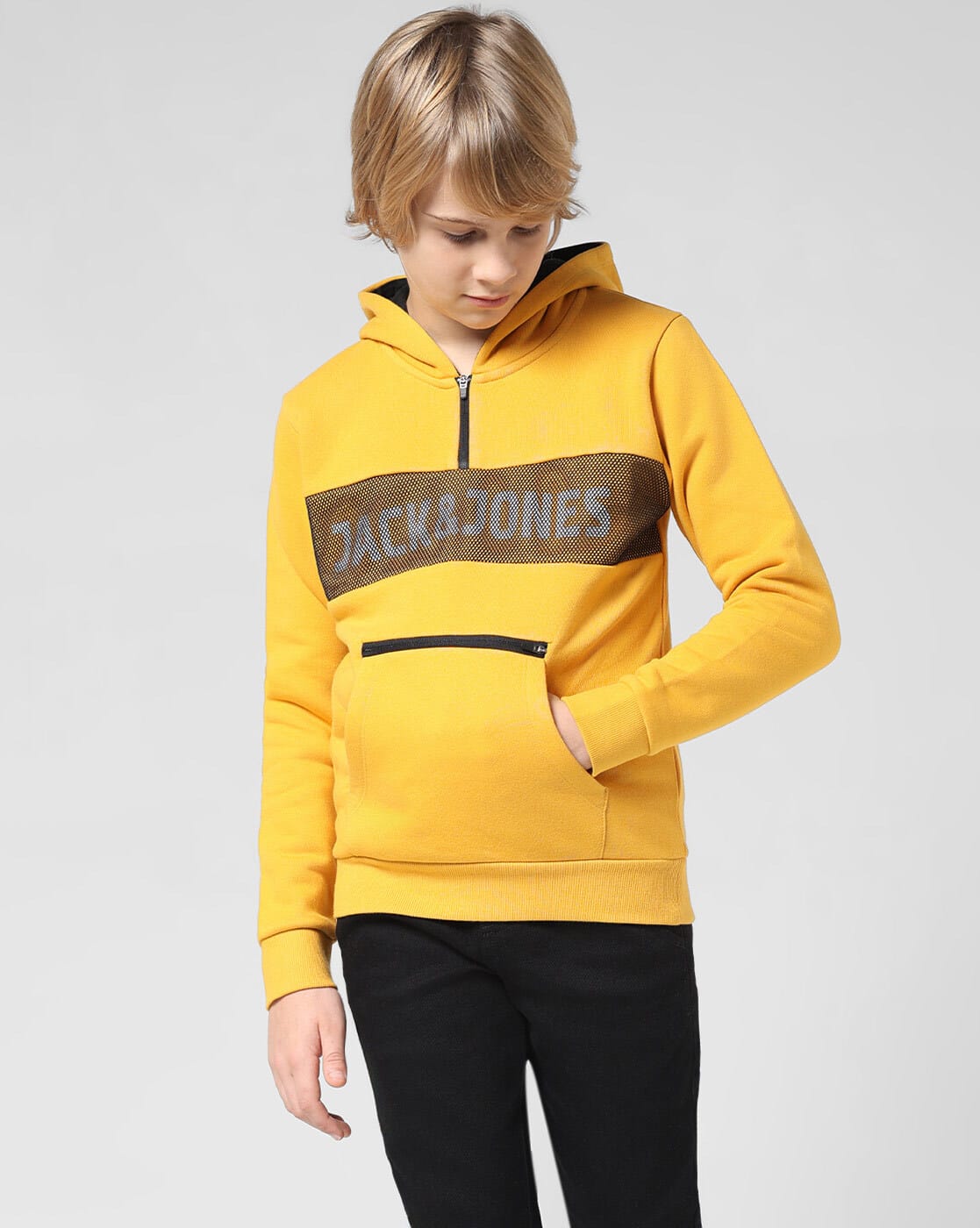Buy Daffodil Yellow Sweatshirts & Hoodie for Boys by Jack & Jones