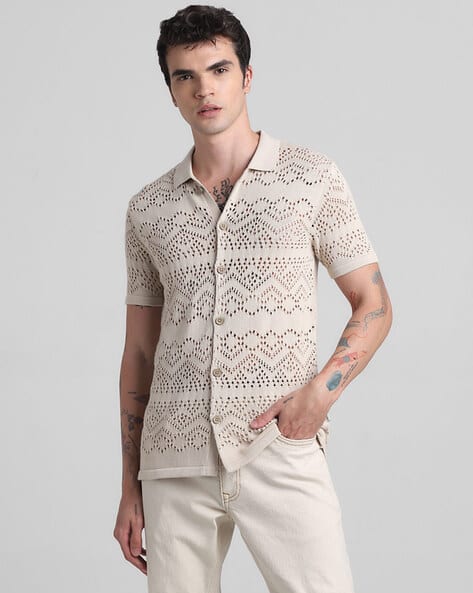 Jack & Jones Men Crochet Slim Fit Polo T-Shirt