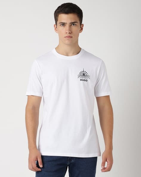 Buy HUGO Cotton-Jersey Seasonal Artwork Regular-Fit T-Shirt