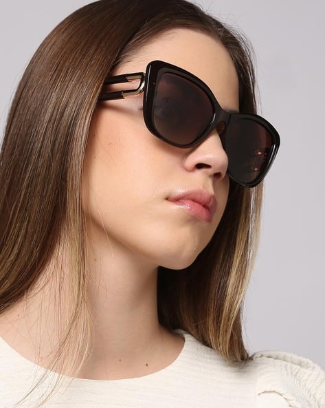 Cat Eye Womens Black And Gold Sunglasses Pipa Bella By Nykaa