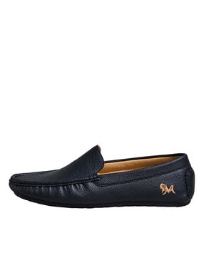 Men Logo Embroidered Slip-On Loafers
