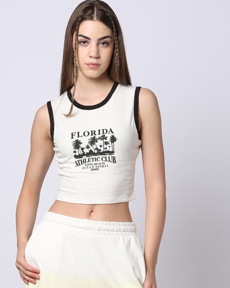Product image of Teamspirit Women Graphic Print Round-Neck Fitted Top
