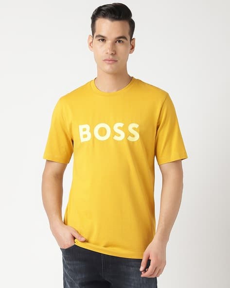 COFFEE BOSS Tシャツ Lサイズ イエロー Buy Men Yellow Printed T-Shirts Online at The Collective - 284623