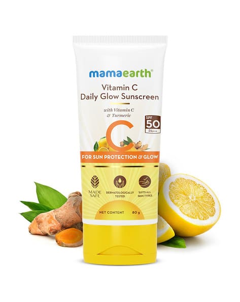 Daily Glow Sunscreen with Vitamin C Turmeric for Sun Tan Protection SPF  50 PA Dermatologically Tested