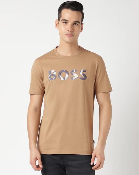 Digital Logo Print Regular Fit Cotton T-Shirt
