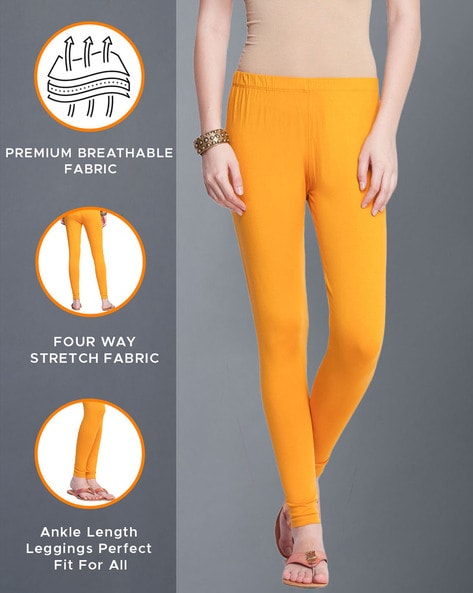 Orange ankle length leggings best sale