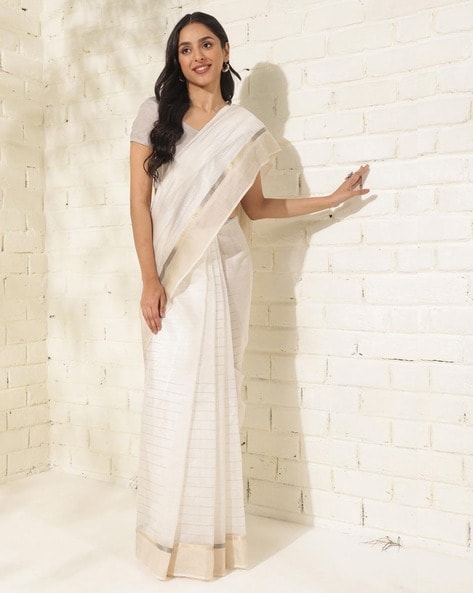 Buy Off White Sarees for Women by Fabindia Online Ajio