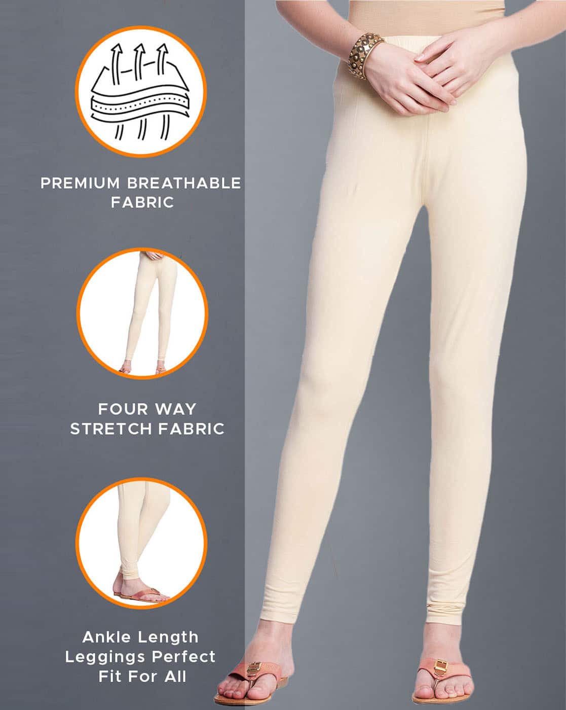 Buy Orange Leggings for Women by DOLLAR MISSY Online