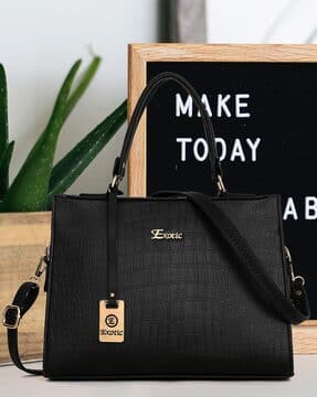 Buy EXOTIC Women Croc-Embossed Handbag w Online | Ajio.com