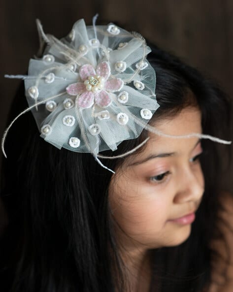 Girls white hair accessories discount