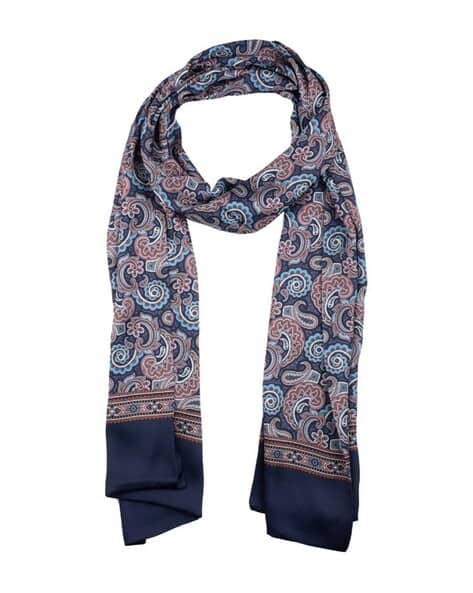 Men Paisley Print Scarf with Contrast Border