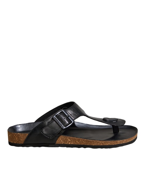 Men Flat Heel Sandals with Buckle Closure