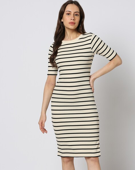 Women Striped Bodycon Dress