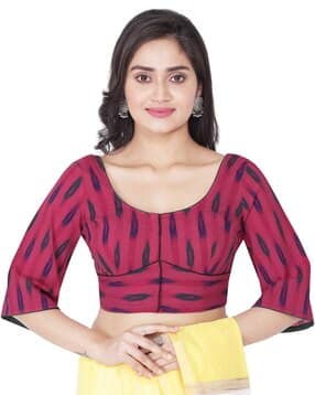 rene Ikat Print Front Open Blouse-picture-16