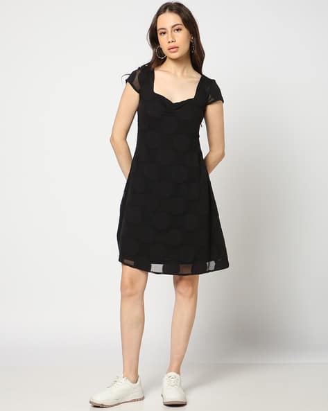 YOUSTA Women Geometric Pattern A-Line Dress