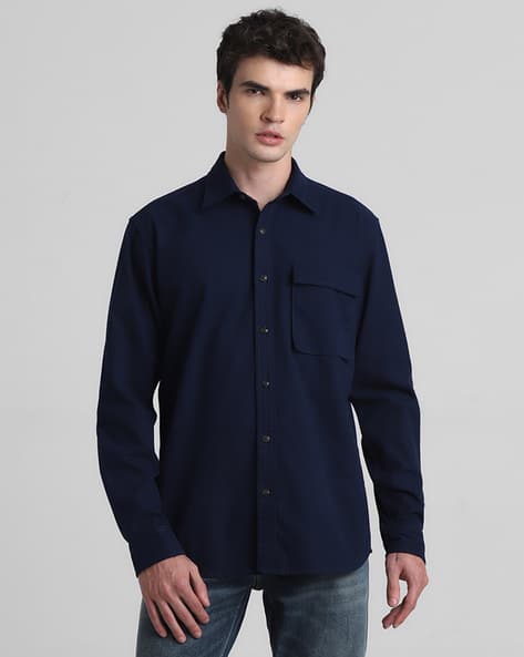 Jack & Jones Men Regular Fit Shirt with Flap Pocket