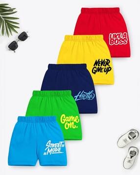 trampoline Girls Pack of 5 Typographic Print Regular Fit Shorts-picture-10