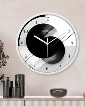 random Geometric Print Round Wall Clock-picture-38