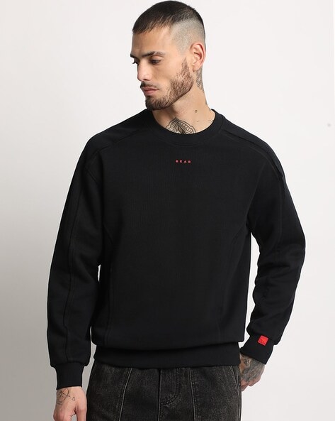 Men Relaxed Fit Sweatshirt with Ribbed Hem