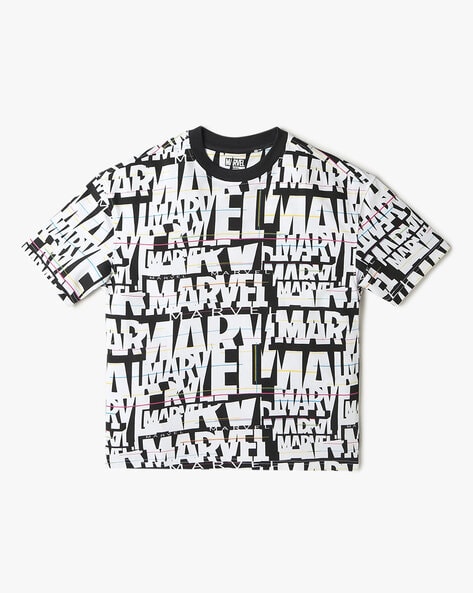 Boys Marvel AOP Oversized Fit T-Shirt