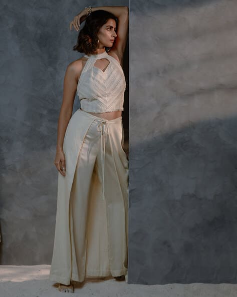 Buy Neither Nor Women Metanoia Gathered Maxi Wrap Skirt | Beige