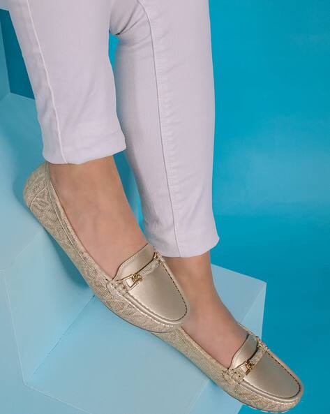 Buy Gold Flat Shoes for Women by SHEZONE Online | Ajio.com