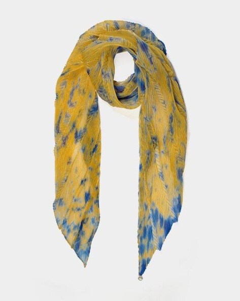 Women Tie & Dye Pleated Scarf Price in India