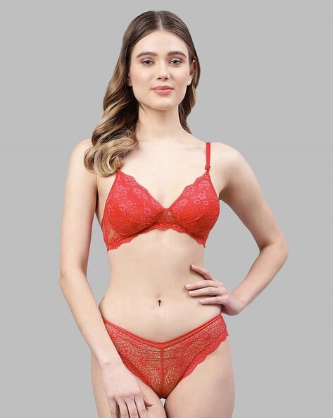 Women Lace Bra Panties Set