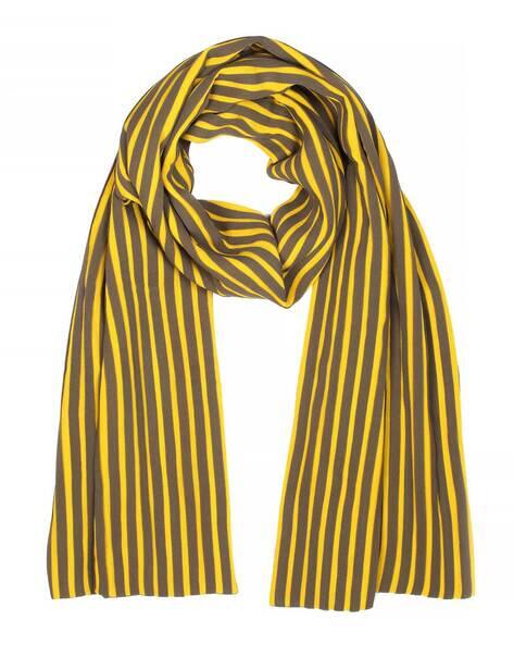 Women Striped Scarf with Interlocked Hem