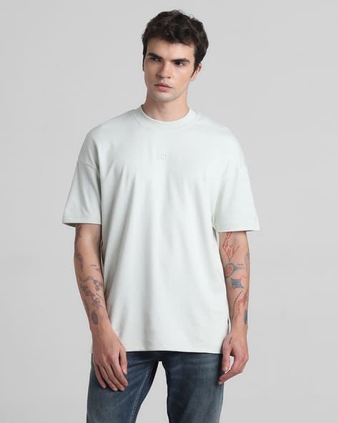 Jack & Jones Men Graphic Print Oversized Crew-Neck T-Shirt
