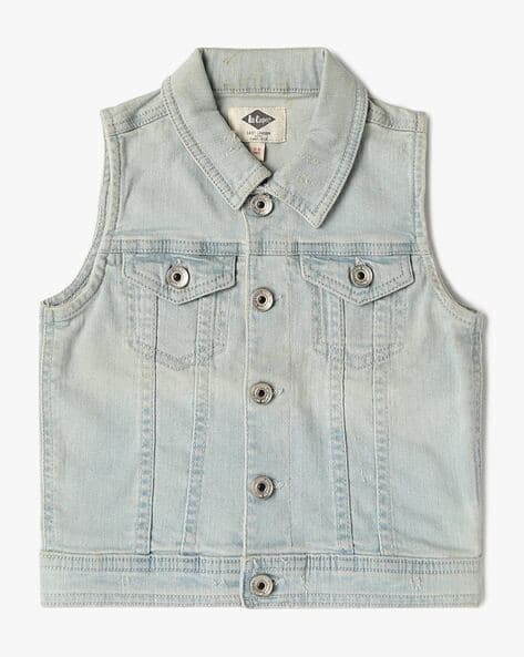 Girls Light-Wash Regular Fit Denim Jacket