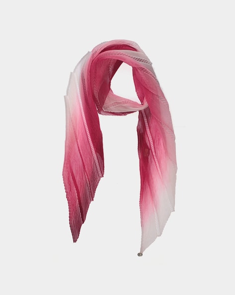 Women Tie & Dye Pleated Scarf Price in India