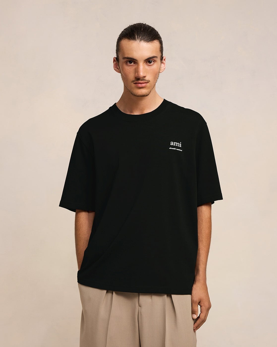 Buy Ami Paris Organic Cotton Boxy Fit Crew-Neck T-Shirt | Black