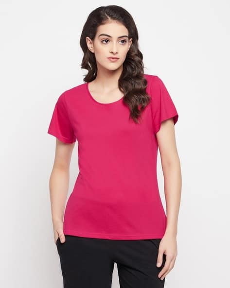 Women Round-Neck T-Shirt with Short Sleeves