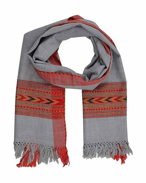 Women Woven Shawl with Tassels Price in India