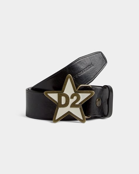 Buy Dsquared2 Plaque Logo Belt | Black Color Men | AJIO LUXE