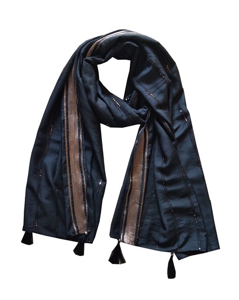 Women Printed Scarf with Tassles Price in India