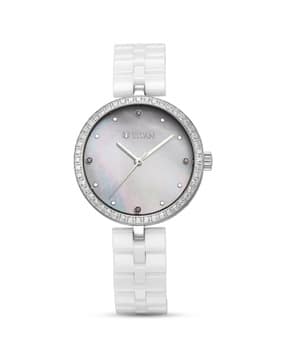 titan Women Mother of Pearl Dial Ceramic Strap Quartz Analogue Watch - 95215KC01-picture-27