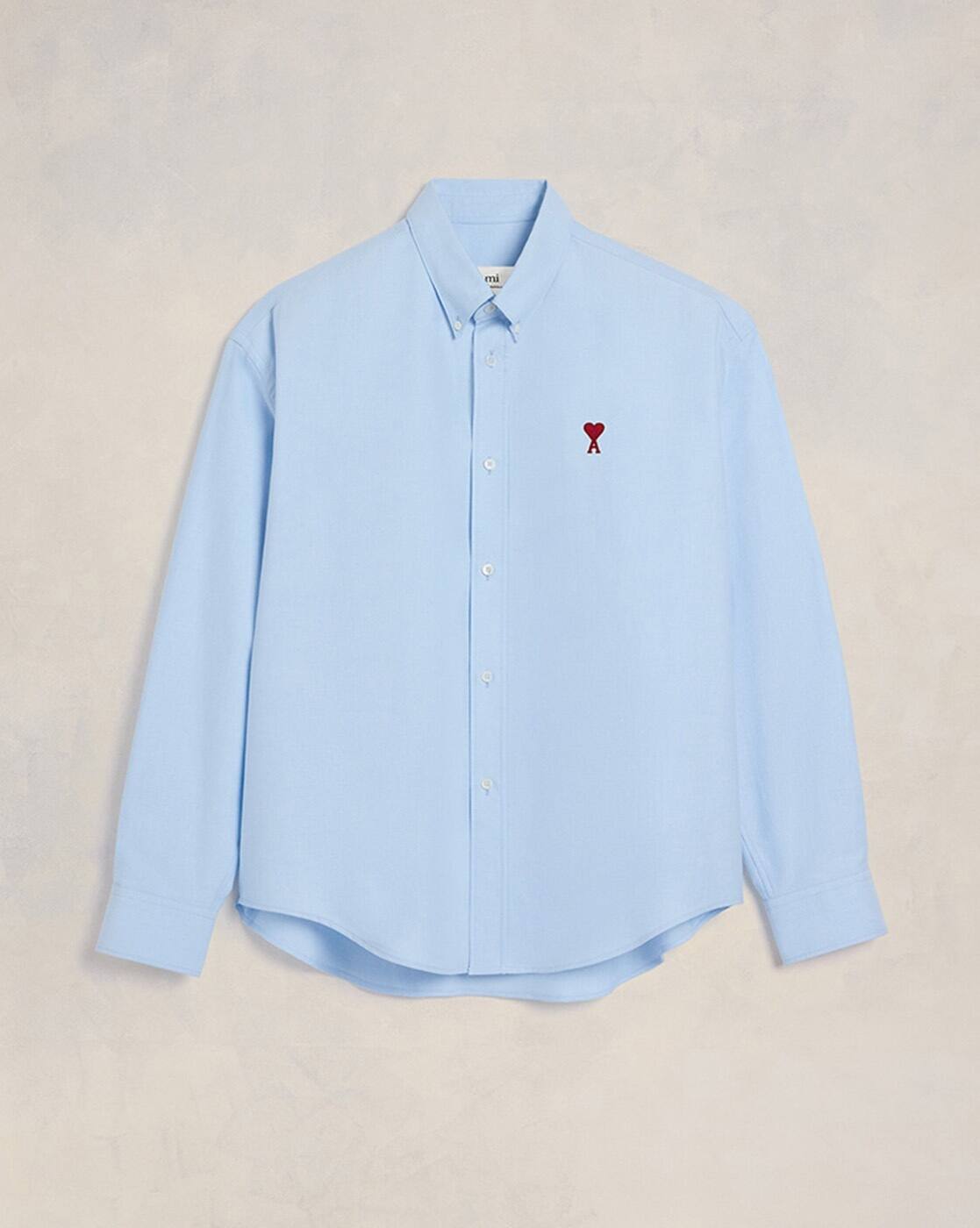 Buy Ami Paris Cotton Boxy Fit Shirt | Sky Blue Color Men | AJIO LUXE