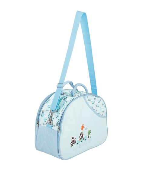 Personalized Fishing Girl Diaper Bag- Embroidered Fishing Girl on Pigment  Dyed Raw Edge Bag