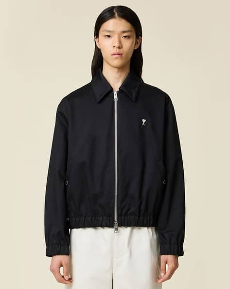 Buy Ami Paris Cotton Regular Fit Jacket | Black Color Men | AJIO LUXE