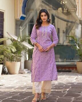 svaraa Women Bandhani Print Straight Kurta-picture-30