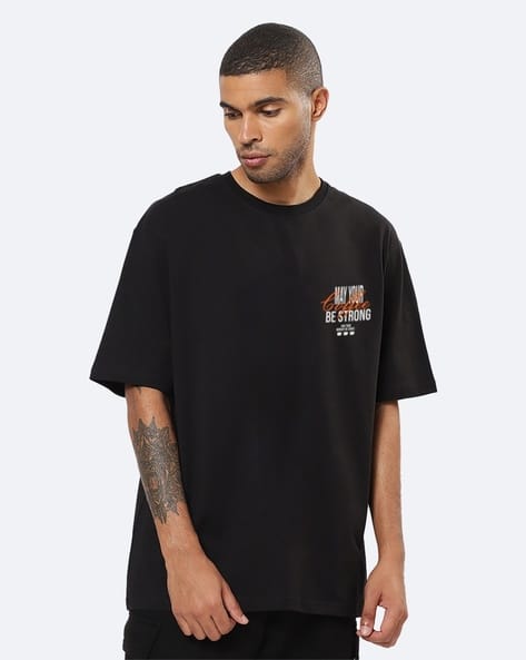 Buy MAD OVER PRINT Men Typographic Print Oversiz Online | Ajio.com
