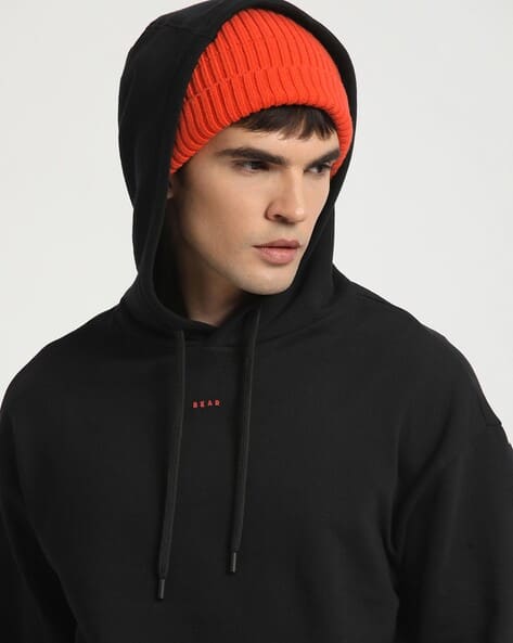 Men Typographic Print Regular Fit Hoodie