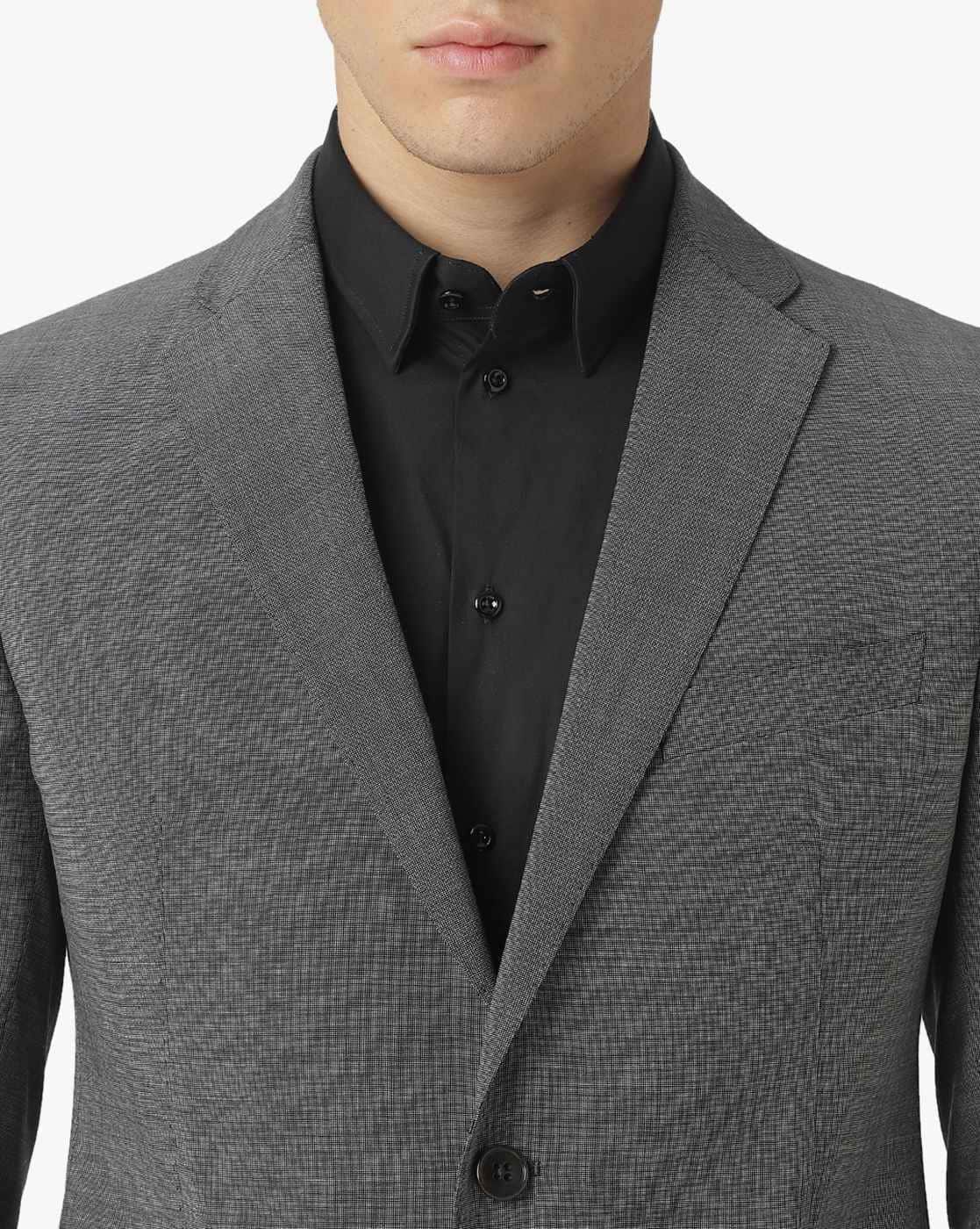 Buy EMPORIO ARMANI Single-Breasted Suit Set | Grey Color Men