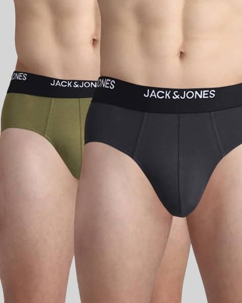Jack & Jones Pack of 2 Men Briefs with Logo Waistband