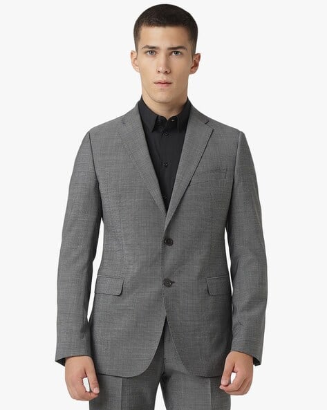 Buy EMPORIO ARMANI Single-Breasted Suit Set | Grey Color Men