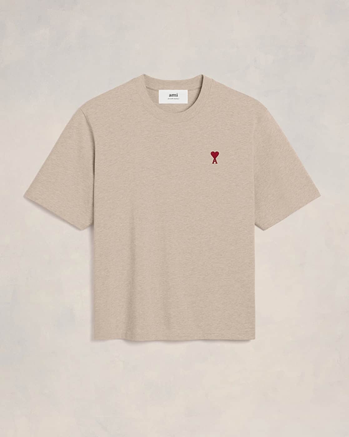 Buy Ami Paris Ami De Coeur Organic Cotton Boxy Fit T-Shirt | Beige